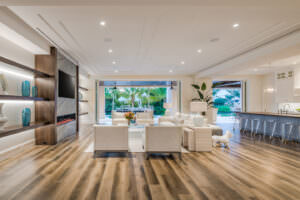 luxury living room wood flooring designed by Clive Daniel