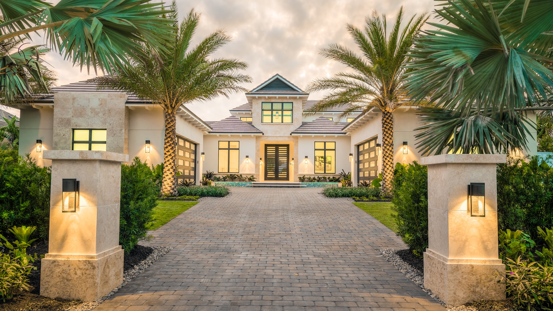 Luxury home exterior of Clive Daniel interior design in port royal Naples Florida