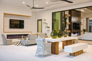 luxury hi-tech outdoor living area Clive Daniel Home interior designers